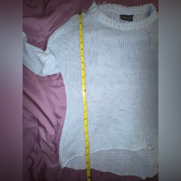 Wooden Ships Oliver Crew Distressed Sweater XS/S Slouchy Lightweight Knit EUC - Picture 8 of 10